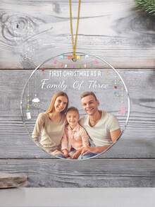 1pc Personalized Family Photo Acrylic Christmas Ornament, Custom Round Christmas Decoration,Clear Acrylic Xmas Tree Pendant, Unique Holiday Gift For Family And Friends, Customized Name Ornament, Creative Christmas Home Decoration, Family Photo Memory Ornament, Personalized Holiday Decor, Customized Christmas Ornaments, Personalized Family Christmas Ornaments, Personalized Gifts, Customized Christmas Gifts