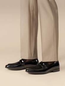 Men's Tuxedo Patent Classic Velvet Loafers Slip On Shoes For Wedding Party Shoes - 黑色 - 查看 7