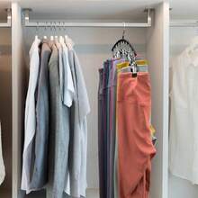 Closet Pantyhose Storage Rack, Curved Multi-Functional Drying Rack, Metal Yoga Pants Hanger, Non-Slip Underwear Hanger, Hanging Storage Rack, Suitable For Bedroom, Living Room, Walk-In Closet, Organizes Pants, Skirts, Socks, Scarves, Maximizes Space Utilization - Multicolor - View 6