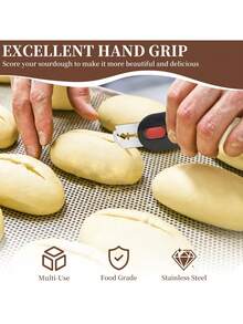 1件升级版磁性酸面包割纹刀 - 含6个刀片，多功能面包割纹刀，专业面包割刀，适用于酸面包烘焙和面包制作 - 附带割纹图案手册和刀片