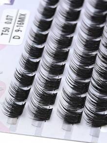 168片仿貂毛假睫毛簇，0.07D，9-16mm混合，自然款，浓密型，单根假睫毛簇，化妆工具，假睫毛簇 - 查看 4