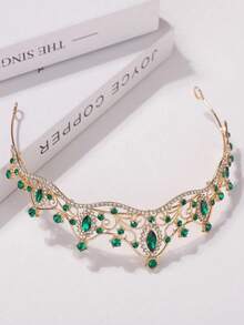 1pc Women's Fashionable Princess Crown Shaped Purple Headband With Rhinestones For Birthday Party Royal Tiaras Costume Crown Hair Garland Headpiece, Tiara Crown, Wedding - Multicolor - View 9