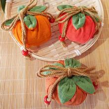 Persimmon Ruyi Chinese Style Sachet Handmade Persimmon Fragrance Bag Hanfu Outfit Matching Hanging Ornament Prayer Gift Sachet Empty Bag - Red Coffee Persimmon Sachet - View 3