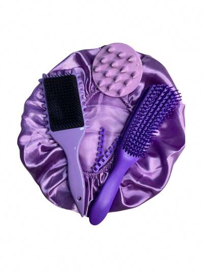 Combo Cachos Perfeitos com Escova Onda, Polvo, Massageador Capilar e Touca de Cetim