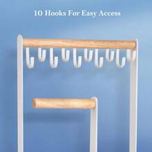 Jewelry Stand Holder Organizer, 4-Tier Necklace Holder With Ring Tray, 10 Hooks Necklaces Hanging Small Jewelry Display Storage Tower Tree For Bracelets Earrings Watches , White - 1PCS - View 3