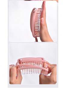 1/2件猪肋造型梳 气囊梳 高颅蓬松蚊香 大弯梳 中空气垫按摩梳 不拉扯头发 月牙弧形设计 全面深层按摩头皮。图片与实物可能存在色差，详情请以收到的商品为准。 - 彩色 - 查看 6