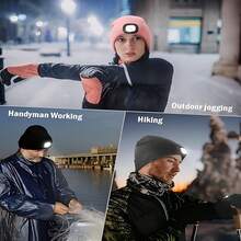 1pc Brimless Poo Hat With Light, Winter Headlamp Warm Hat, Unisex USB Rechargeable 4 Led Flashlight Hat, Removable And Washable Design, Creative And Practical Gift For Men, Women And Teenagers Cool Gift For Outdoor Skiing Hunting Camping Hiking Running Fishing - Multi-color-lED Headlight - View 11