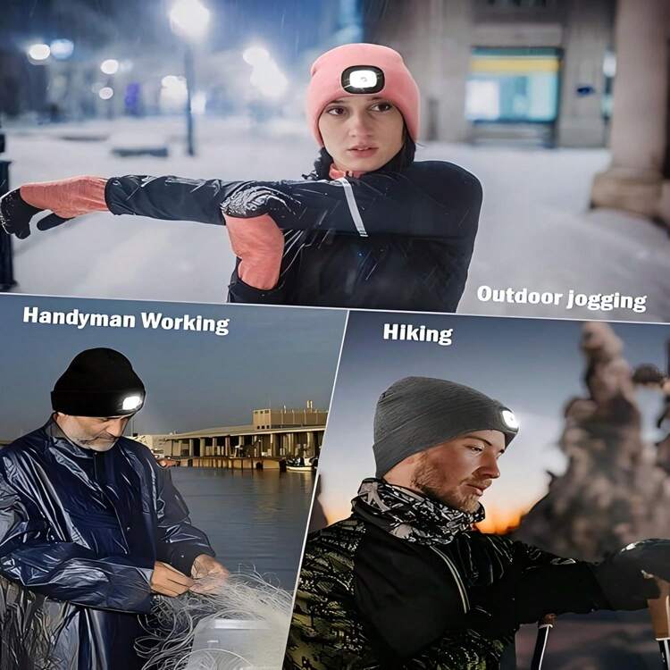 1pc Brimless Poo Hat With Light, Winter Headlamp Warm Hat, Unisex USB Rechargeable 4 Led Flashlight Hat, Removable And Washable Design, Creative And Practical Gift For Men, Women And Teenagers Cool Gift For Outdoor Skiing Hunting Camping Hiking Running Fishing - Multi-color-lED Headlight - View 10