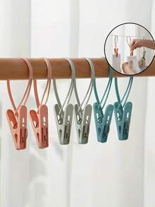 Windproof Multi-Purpose Drying Clips With Rope Handles - Plastic Clothespins For Hanging Towels, Socks, And Laundry - Ideal For Home And Travel Use, Travel Laundry Solution,Durable Plastic, Laundry Accessories,Bathroom & Use ﻿ - Multicolor - View 3