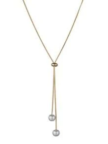 1pc Elegant Minimalist Style Adjustable Faux Pearl Necklace, Versatile Sweater Chain For Women, Daily & Date Wear - Multicolor - View 2