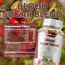 BUPORAI Mezcla De Azúcar En Sangre De 800 Mg: Mantiene Niveles Saludables De Azúcar En Sangre Dentro De Los Límites Normales. Incluye Vitamina D, B12 Y Folato (120 Unidades) - Una botella - Etapa de prueba - Ver 2