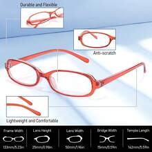 HYCHIC Fashion Fake Glasses Non Prescription  Glasses For Women  Rectangle Office-Siren Y2K Frame - 紅色彩虹花相框 - 查看 9