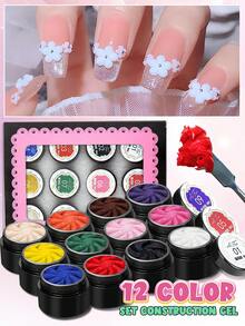 AiFer Bộ 12 màu gel tạo hình móng 3D, gel đặc, dùng để thiết kế và tạo hình nghệ thuật móng tay. - Nhiều màu - Xem 4