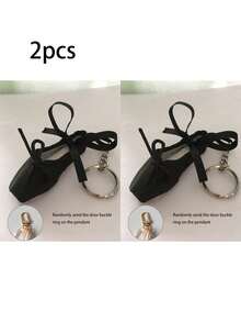 1个手工芭蕾舞鞋钥匙扣，缎面材质，多种颜色可选，时尚配饰，个性化礼物，可作为包包挂饰或旅行配件（随机发货两种连接器） - 彩色 - 查看 17