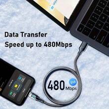 120W Ultra Fast Charging USB A-To-Type-C Cable, With LED Digital Display, Matte Surface, Data Synchronization, USB Power Supply, 6A High Current, Compatible With Xiaomi, POCO, Etc - C to C - 查看 9