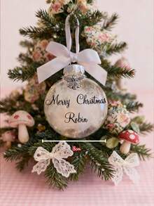 1 quả bóng trang trí Giáng sinh tùy chỉnh "Tôi có một thiên thần trên thiên đường - Tôi gọi cô ấy" có lông vũ, quà tặng kỷ niệm, đồ trang trí hình bướm, đồ trang trí Giáng sinh cá nhân hóa - Thiên thần 2 - Xem 12