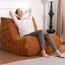 Bean Bag Chair Big Sofa Beanbag Chair For Adults Fireside Chair Bean Bag Lounger With Memory Foam Filled For Home,Apartment Or Gaming Venue(Brown Teddy),23856592 - 棕色 - 查看 5