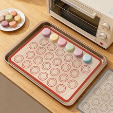1/2片装硅胶烘焙垫，不粘，糕点托盘衬垫，烤箱适用，可重复使用，耐高温，商用及家用烘焙工具，适用于饼干、马卡龙、面包、糕点等烘焙，厨房配件，万圣节、圣诞节、节日庆典食品准备必备品 - 雙圈馬卡龍烘焙墊 - 查看 2