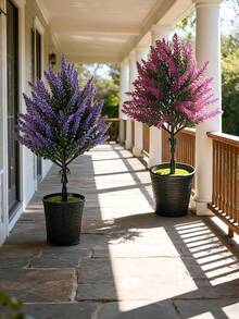 1 Artificial Lavender Plant, Artificial Flower, Ground Insert Type, No Flowerpot, All-Season Home Decoration, Indoor Decoration, Outdoor Courtyard Decoration, Garden Potted Plant, Flower Arrangement, Landscape Beautification.