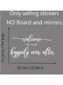 Wedding Season Bride White Sticker Decal Wall Sticker Glass Decor Sticker Removable PVC Wedding Decor Sticker "Welcome To Our Happily Ever After" Decal Sticker - White - View 7
