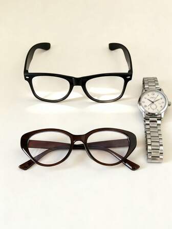 2 Stücke/Set stilvolle Brillen, mehrfarbige Mode-Brillen, geeignet für den Alltag, den Arbeitsweg, Partys, Reisen, alle Jahreszeiten