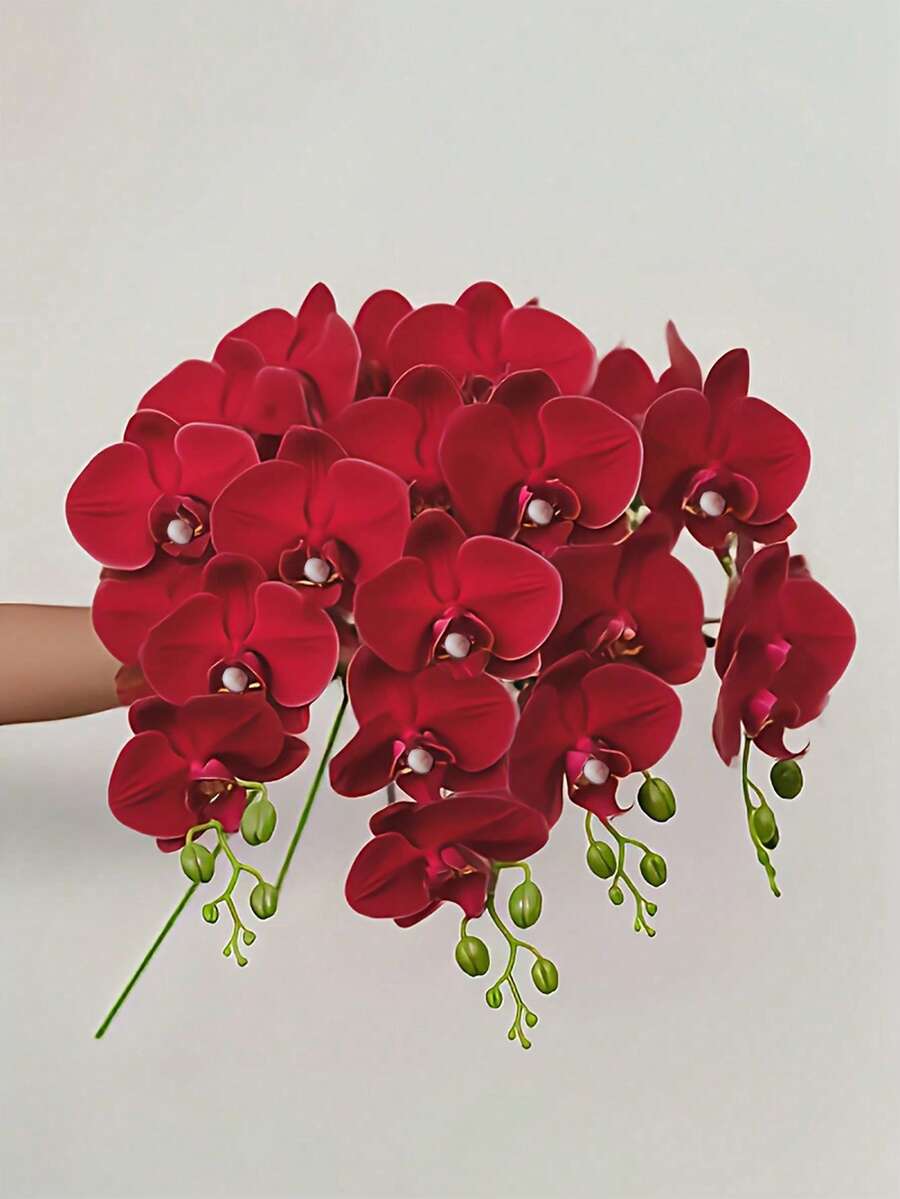 1/3/5支装27英寸仿真蝴蝶兰枝条，质感逼真，适用于家居、办公室、婚礼装饰，也适用于宿舍、情人节、母亲节礼物、人造植物、办公室、派对、节日、生日等场合，适合家居、入口、酒店、餐厅、客厅、卧室、婚礼、厨房、花园等场所，营造装饰风格，是派对和节日装饰的理想之选。