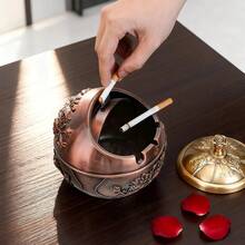 Integrated Retro Ashtray With Lid, Prevents Odor, Space-Saving, Easy To Clean, Retro Metal Decoration, Personalized Outdoor And Indoor Ashtray, Can Be Used Indoor And Outdoor, Suitable Home Bars,, Home Bar Decoration, Accessories, Fashion Accessories, Retro Ashtray, High-Quality Metal, Metal Ashtray, Space-Saving Tray, Decorative Ashtray, Smoker, Outdoor Enthusiasts - 青銅玫瑰 - 查看 10
