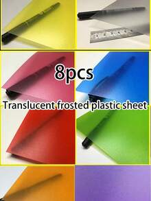 10/8/6 Pcs A4 Size Colorful PVC Plastic Sheets, PP Semi-Transparent Thin Hard Sheets, Transparent PVC Sheets, Colored Gel Sheet Plastic Thin Sheets, Handmade DIY Translucent Gel Plastic Sheets School Supplies, Back To School
