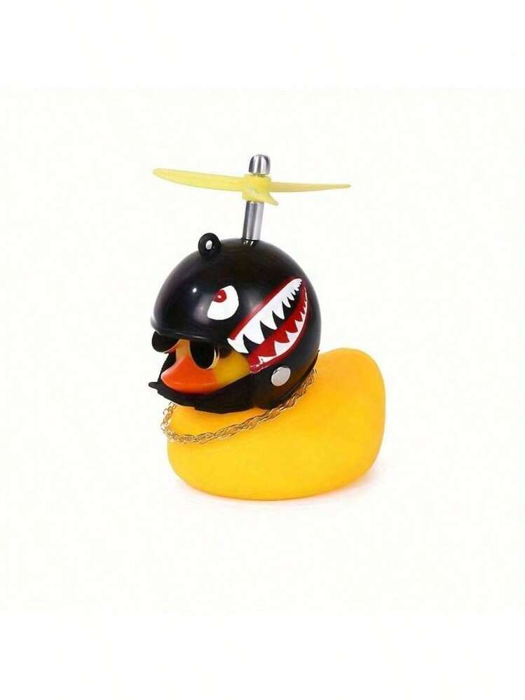 1pc Duck Car Dashboard Decorations Rubber Duck For Car Car Accessories Rubber Duck With Thruster Helmet Sunglasses, And Gold Chain Cool Ornaments - Multicolor - View 11