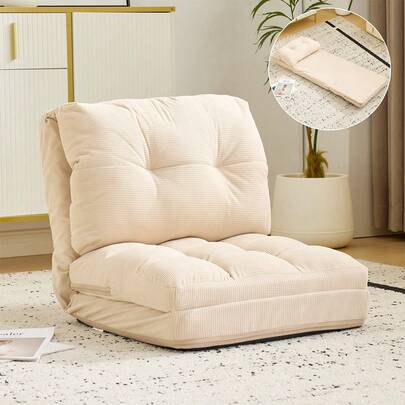 座椅子 ソファー ソファーベッド 15段調整可能 2WAY 1人掛け　幅最大178㎝　 シンプル 折りたたみ フロアソファー 寝る 座る 可愛い外観 実用性 コンパクト　ふわふわ 　一人暮らし　コンパクト