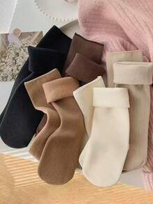 5 Paar Damen Warme Winter Socken - Bequeme Hausschuhe, geeignet für den täglichen Gebrauch, Weihnachten, Winterwärme Zuhause