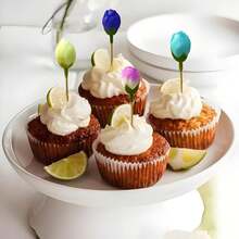 Stuzzicadenti decorativi con fiori di rosa, frutta e fiori artificiali, bastoncini per dessert per feste di compleanno, matrimoni, pomeriggio in casa, accessori da tavola artistici