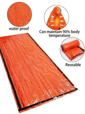 1件/2件装户外应急睡袋，适用于露营、徒步、登山、野外生存保暖毯
