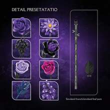 822Pcs-DeepWaters Purple Rose Building Set, Elegant Mystical Flower Queen Model For Home Decor, Best Gifts For Adults, Birthday, Christmas Gifts, Valentine's Day Gift, New Year's Gift - Multicolor - View 5