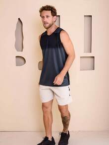 Men's Sublimated Grade Breathable Tank Top For Workout Gym Simple Summer Regular Fit No Halloween - رمادي غامق - مشاهدة 6