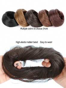 合成发髻，配有弹性发圈，可夹式接发马尾辫，女士适用