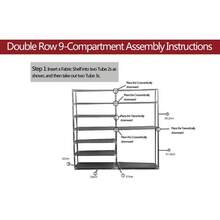 Gray Double Rows Shoe Cabinet With 9 Lattices – Combination Style For Versatile Storage – Holds Sneakers, Heels, Boots – Ideal For Entryway, Bedroom, Hallway – Keeps Space Tidy & Organized