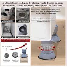 EstiloBCBCKEY4Pcs Patas Lavadora Antivibracion, Universal Antivibracion Lavadora, 10-12cm Ajustable Soporte Lavadora Secadora, Antivibración, Antideslizantes, Cancelación de Ruido (Gris)Versión mejorada - Gris - Ver 5