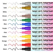 FLYSEA 12 kolorów markerów – precyzyjna końcówka 0,5 mm, odpowiednie do zdobienia paznokci, rysowania, szkicowania złożonych linii kwiatowych, geometrycznych lub ręcznie malowanych wzorów do projektów DIY
