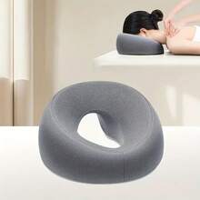 1pc Multifunctional Soft O-Shaped Face Pillow | Soft Fabric, Suitable For All Seasons, Ideal For Adults, Spa And Beauty Salon Use, Zipper Closure - Multicolor - View 1