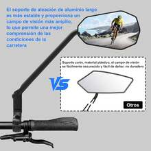 2 Unidades Espejo de Bicicleta con Palanca Extra Larga y Espejo Grande HD, Barra de Conexión Ajustable 360 ° , Compatible con Manillar Universal de 22-25.5mm : Deportes y Aire Libre - 1 - Ver 6
