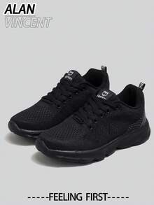 Alan Vincent[Free Returns And Exchanges][Local Delivery][Quick Arrival]Ladies' New Casual Sports Shoes  Women's Shoes Breathable Fashionable Women's Shoes Black Sneakers Light And Cute Suitable For Running And Fitness Box Packaging - 黑色 - 查看 5