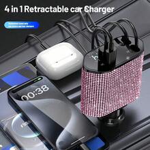 1pc Shiny Rhinestone Car Charger, Fast Charging USB Type-C Car Phone Charger, Diamond Adapter, Compatible With Phones, Dashcams, GPS And Other Devices, Ideal Gift For Men And Women On Holidays/Birthdays - Multicolor - View 40