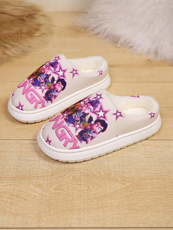 2025 neue lustige Halloween Hausschuhe, K-POP Stil bedrucktes Muster Mode Hausschuhe geeignet für Herbst/Winter