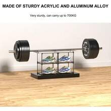 Magnetic Side Open Transparent Plastic Storage Shoe Box Clear Shoe Display Case Sneaker Shoe Storage Box Display Box Shoe Container Clear Closet Shelf Shoe Organizer Black 4PC - BlackAluminumFrame - View 5