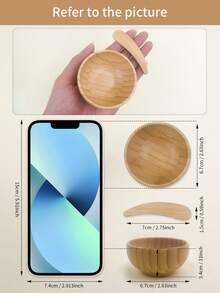 2 件竹制面膜碗和搅拌棒套装，迷你 67 毫米 DIY 面膜搅拌工具 - 卡其色 - 查看 7