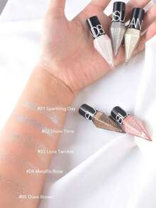 Glitter Eye Liners Eyeshadow, 1Pc Waterproof Silver Gold Color Sequins Long-Lasting Eyeliner Eye Shadow Y2K Makeup Beauty Cosmetics - LK102-02 銀色 - 查看 5