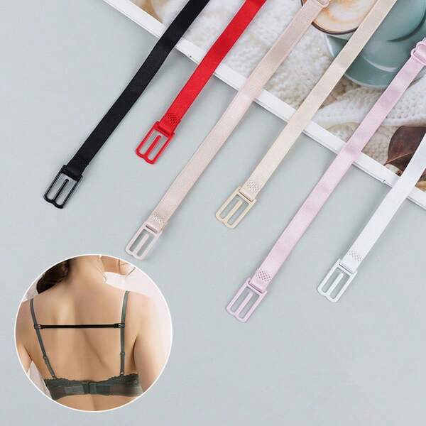 3PCS Bra Shoulder Strap Bracket Anti Slip Elastic Adjustable Clip, Underwear Accessory, Underwear Shoulder Strap Fixing Strap, Adjustable Anti Slip Bra Shoulder Strap Clip - Comfortable Elastic Shoulder Strap, Suitable For Women's Underwear, Red, Beige, Black, White And Pink, Firmly Fitting