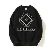 RobloxS-2  Pullover Sweatshirts Unisex Long Sleeve O-Neck Casual Top Sweatshirt Men & Women Graphic Sweatshirts Printed Funny Sweatshirts Spring Autumn And Winter Streetwear Clothes For Male & Female - Black - View 1
