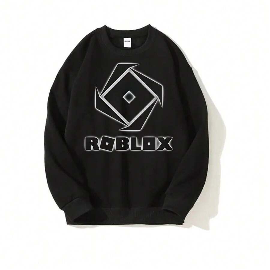 RobloxS-2 Pullover Sweatshirts Unisex Long Sleeve O-Neck Casual Top Sweatshirt Men & Women Graphic Sweatshirts Printed Funny Sweatshirts Spring Autumn And Winter Streetwear Clothes For Male & Female - Black - View 1